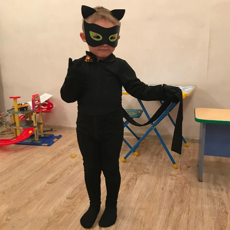 Детский костюм черного кота Нуара для косплея супергероя Адриана маринетт на