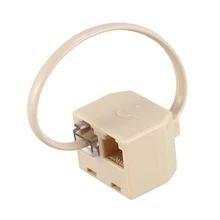 RJ11 6P4C 2 Way Outlet телефон разъем линии сплиттер адаптер бежевый RJ11 6P4C 2 Way Outlet телефон разъем линии сплиттер адаптер бежевый