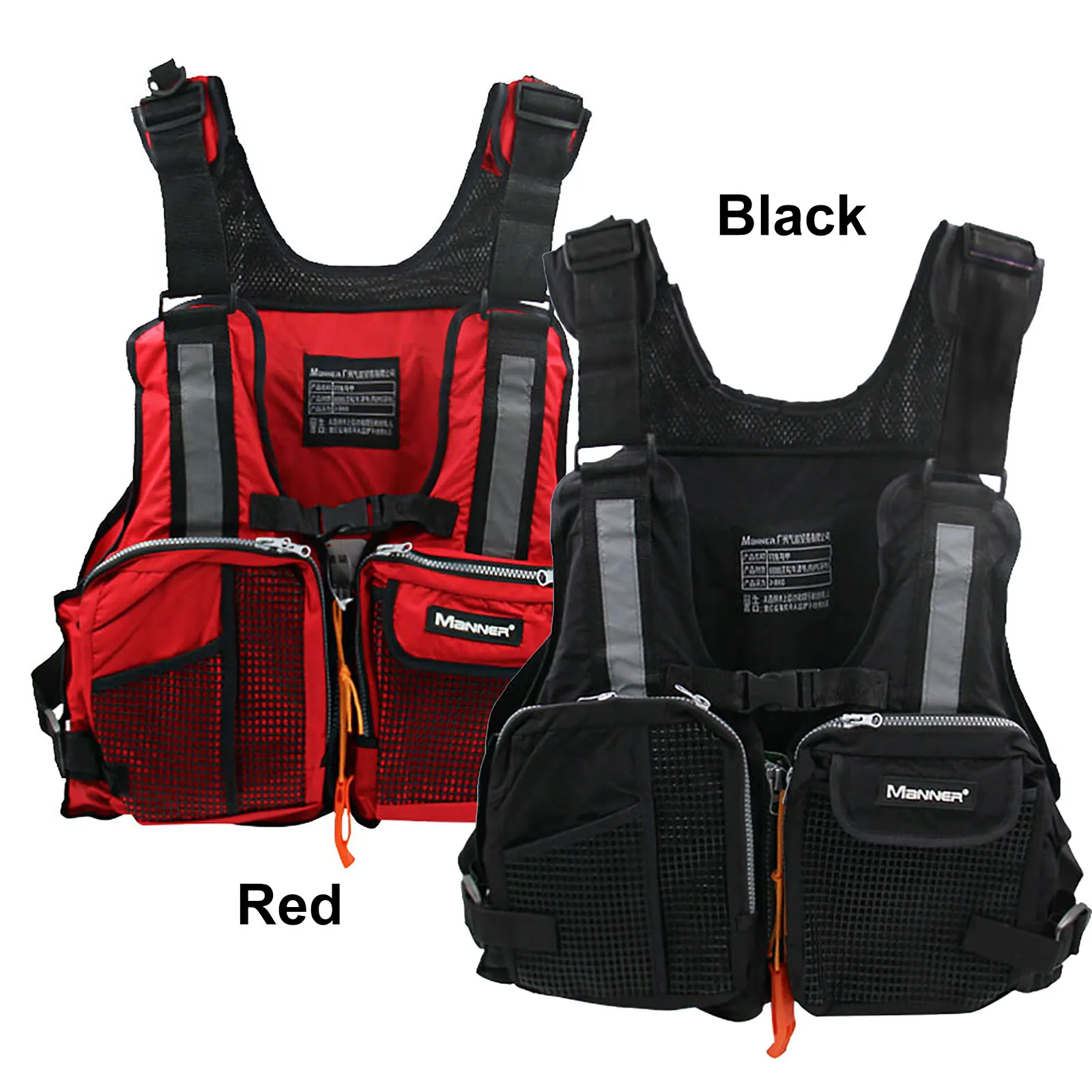 Unversal Paddle Kayak Life Vest Life Jacket for Adult Survival Suit Water Sports Safety Wear with Reflective Stripe Multi-pocket