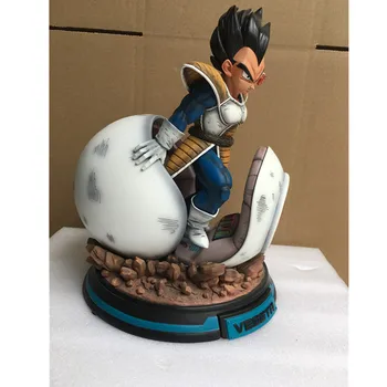 

34CM Anime Dragon Ball Super Saiyan Aircraft Spaceship Vegeta PDHc Warrior GK Statue RESIN Action Figure Collect Model Toy M3543