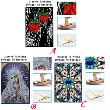 

Planner Stationery Creative Diamonds Painting Notebook A5 Diy Diamonds Art Cover Diary Book 50 Page Блокнот Канцелярия Dropship