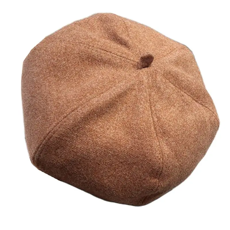 Модные Ретро Женские береты художника девушки сплошной цвет шапка шерсть фетровые береты C6UD