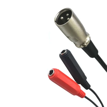 

3-Pin XLR Male to Dual 1/4" 6.35mm Female Jack Plug TRS Audio Y Cable Cord