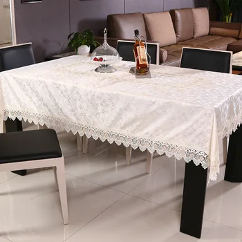 

Modern European Style Jacquard Elegant Tablecloth Hollowed-out Lace Flower Dining Table Printed Simplicity TV Cabinet Cover