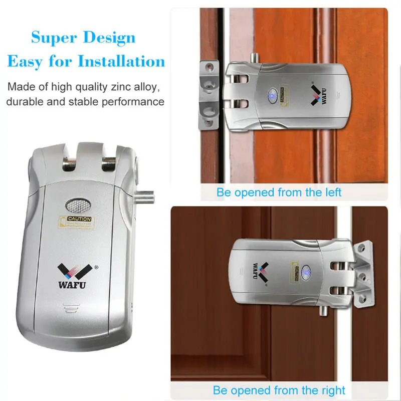 WAFU 018W WIFI Smart Door Lock Wireless Remote Control Lock Security Invisible Keyless Intelligent Lock iOS Android APP Unlock WAFU 018W WIFI Smart Door Lock Wireless Remote Control Lock Security Invisible Keyless Intelligent Lock iOS Android APP Unlock
