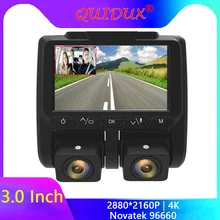 QUIDUX 4K Dashcam Автомобильный видеорегистратор Камера novatek 96660 OV4689 Dash камера HD 2160p рекордео для видеорегистратора DVRs двойной объектив Dash Cam