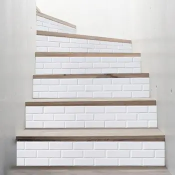 

6pcs/set 3D Ceramic Tile Staircase Stair Riser Floor Sticker Self Adhesive DIY Stairway Waterproof PVC Wall Decal Home Decor