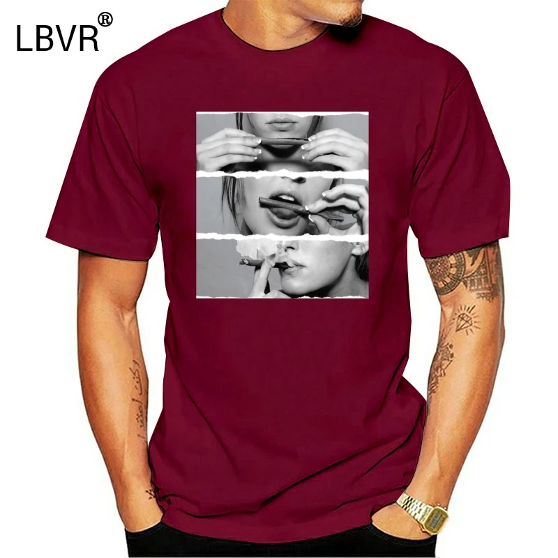 Men T Shirt Summer Male O-Neck Sexy Girl Rolling Blunt Weed &amp Smoke Unisex T-Shirt Printing Tees Streetwear | Мужская одежда