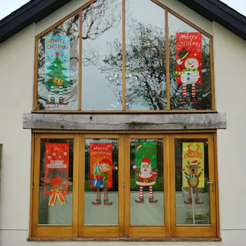 

Christmas Decorations For Home Christmas Fabric Hanging Flags Wall Atmosphere Dress Up Home Party Ornament adornos de navidad