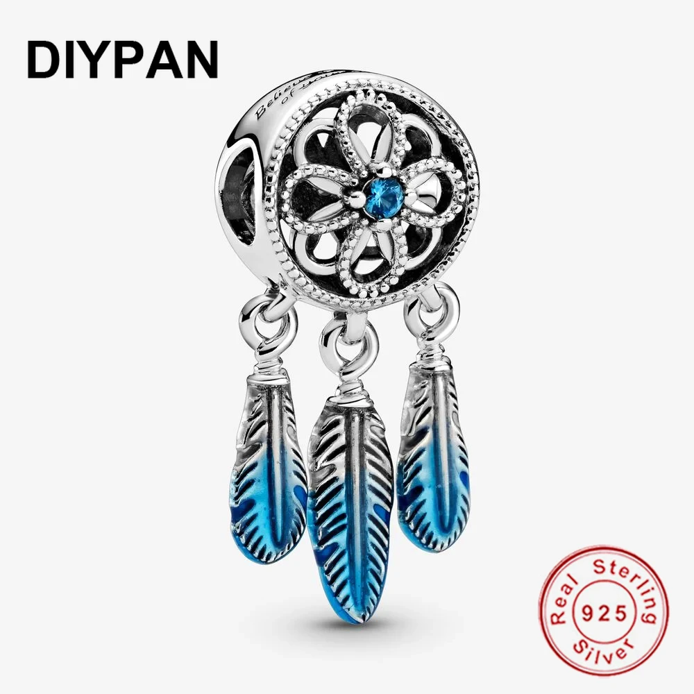 Подходит к подлинным браслетам Pandora Подвески 925 пробы серебро синий подвеска