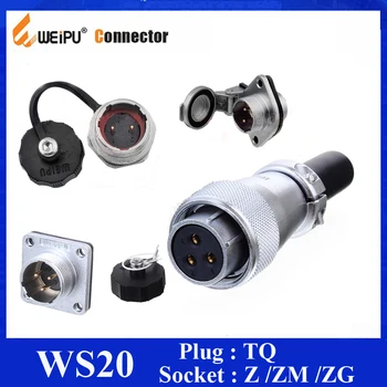 

Original Weipu Connector WS20 TQ + Z 2 3 4 5 6 7 9 12 Pin Female Sleeve Cable Plug Male Square Flange Panel Mount socket