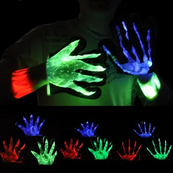 

1Pc Colorful LED Flashing Skeleton Werewolf Gloves Party Props Joke Prank Toy