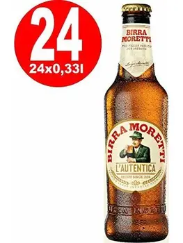 

24 x Birra Moretti L'autentica 4,8% vol. Caja original 0.33L botella MULTI-PATH