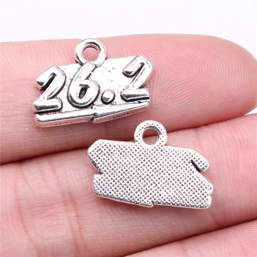 

20pcs 19x13mm Charms 26.2 Marathon Charms For Jewelry Making DIY Jewelry Components Antique Silver Plated Alloy Charms