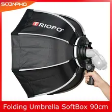 TRIOPO 90cm Softbox pieghevole ottagono Soft box con manico per Godox Yongnuo Speedlite Flash Light photography studio accessori