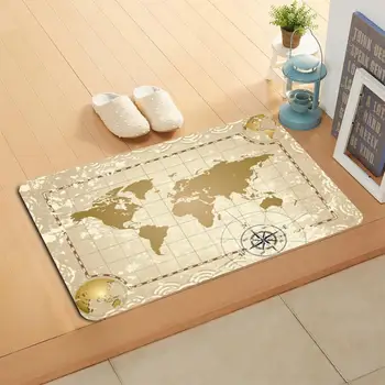 

Custom World Map Doormat Home Decor Door mat Floor Mat Bath Mats foot pad#20-05-19-53