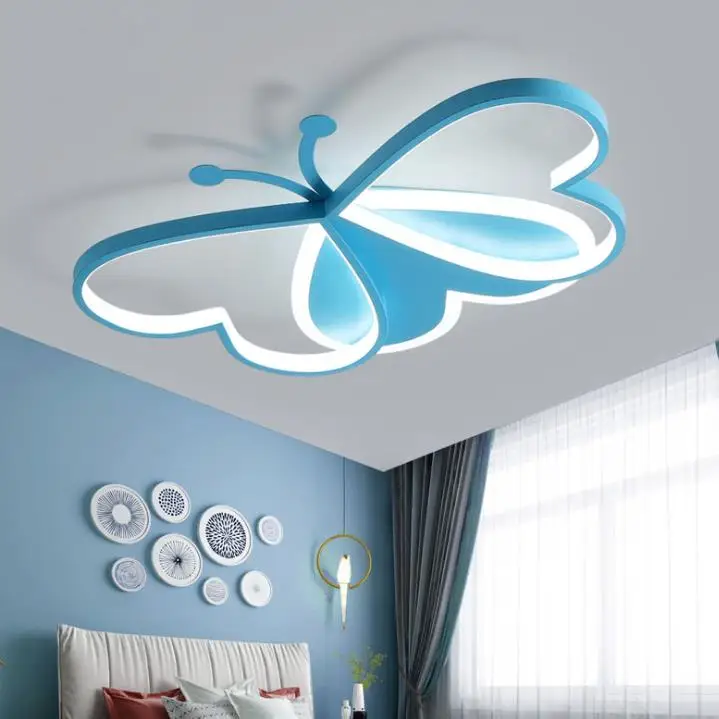 Современные потолочные светильники с синими бабочками светодиодный потолочный
