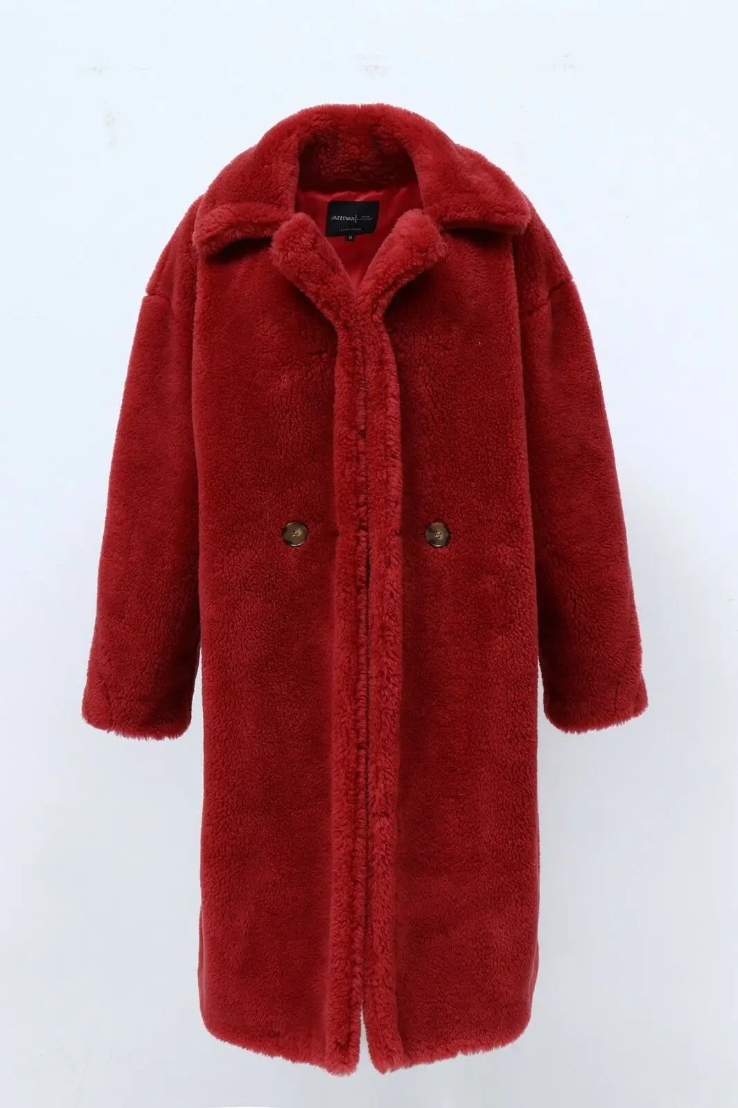 Длинное пальто из искусственного меха с леопардовым принтом, большие размеры, Длинная женская флисовая куртка, модное розовое пальто-Тедди, подиумная пушистая куртка из искусственного меха для женщин - Цвет: red
