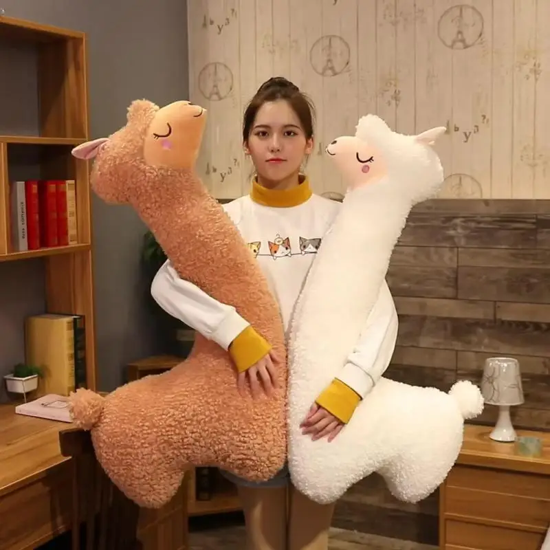 75/100/130cm Lovely Alpaca Plush Toy Japanese Soft Stuffed Cute Sheep Llama Animal Dolls Sleep Pillow Home Bed Decor Gift | Игрушки и