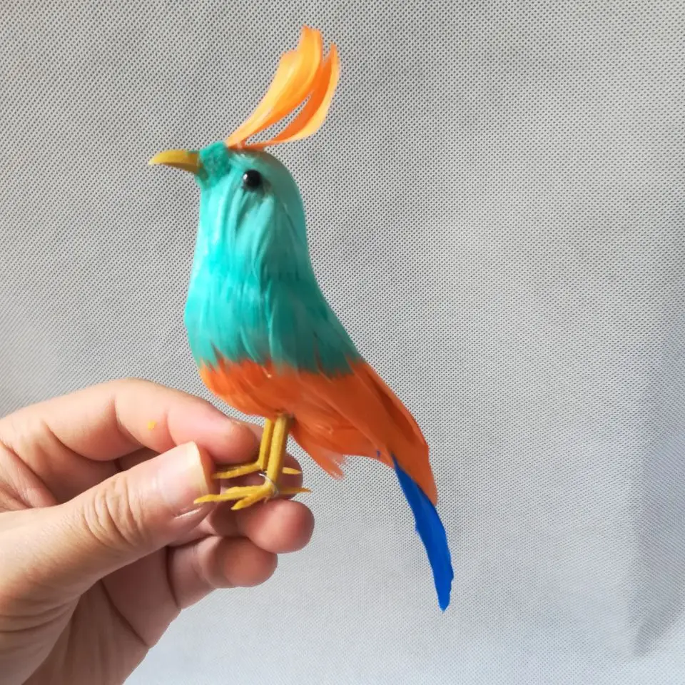 

about 13cm lifelike bird model, polyethylene& coloured feathers bird home garden bonsai decoration toy Xmas gift b0892