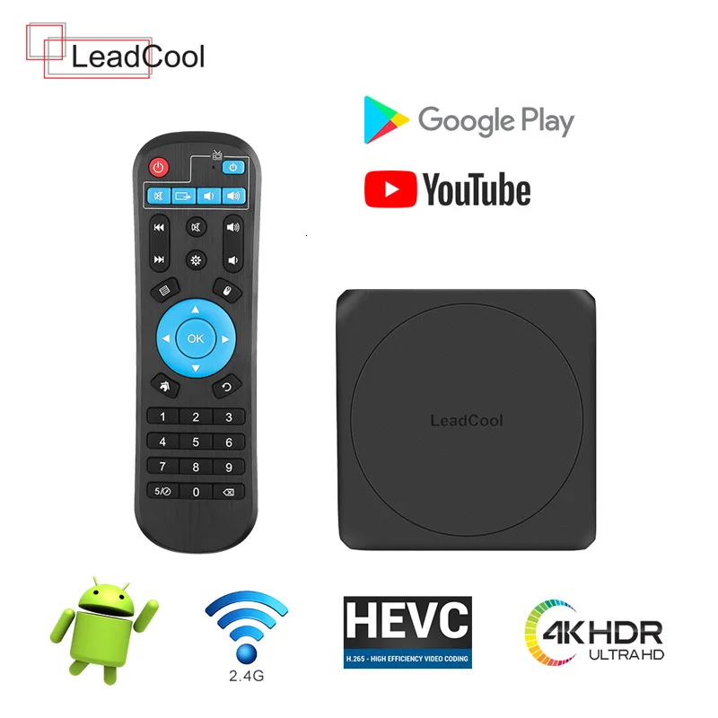 

Leadcool Android 7.1 Smart TV BOX 1G 8GB Amlogic S905W Quad Core 2.4GHz WiFi Media Player Set Top Box Leadcool Receiver