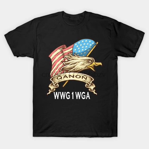 Мужская футболка QAnon с американским флагом и орлом Q Anon WWG1WGA Qanon принтом