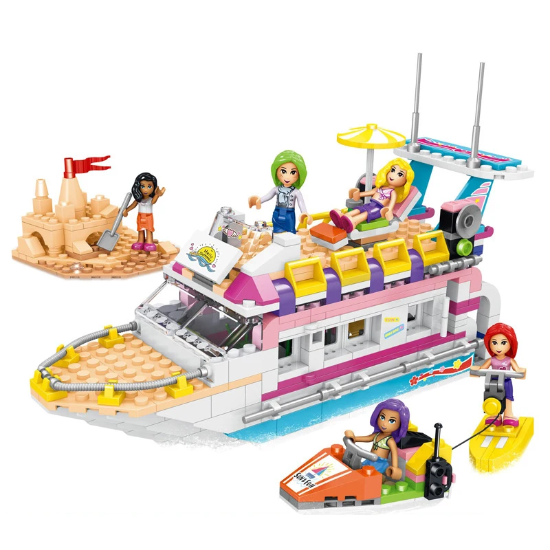 2019 Educational Building Blocks Toy Compatible With legoingly Friends Series Girl Island Travel Car Boat Model 5