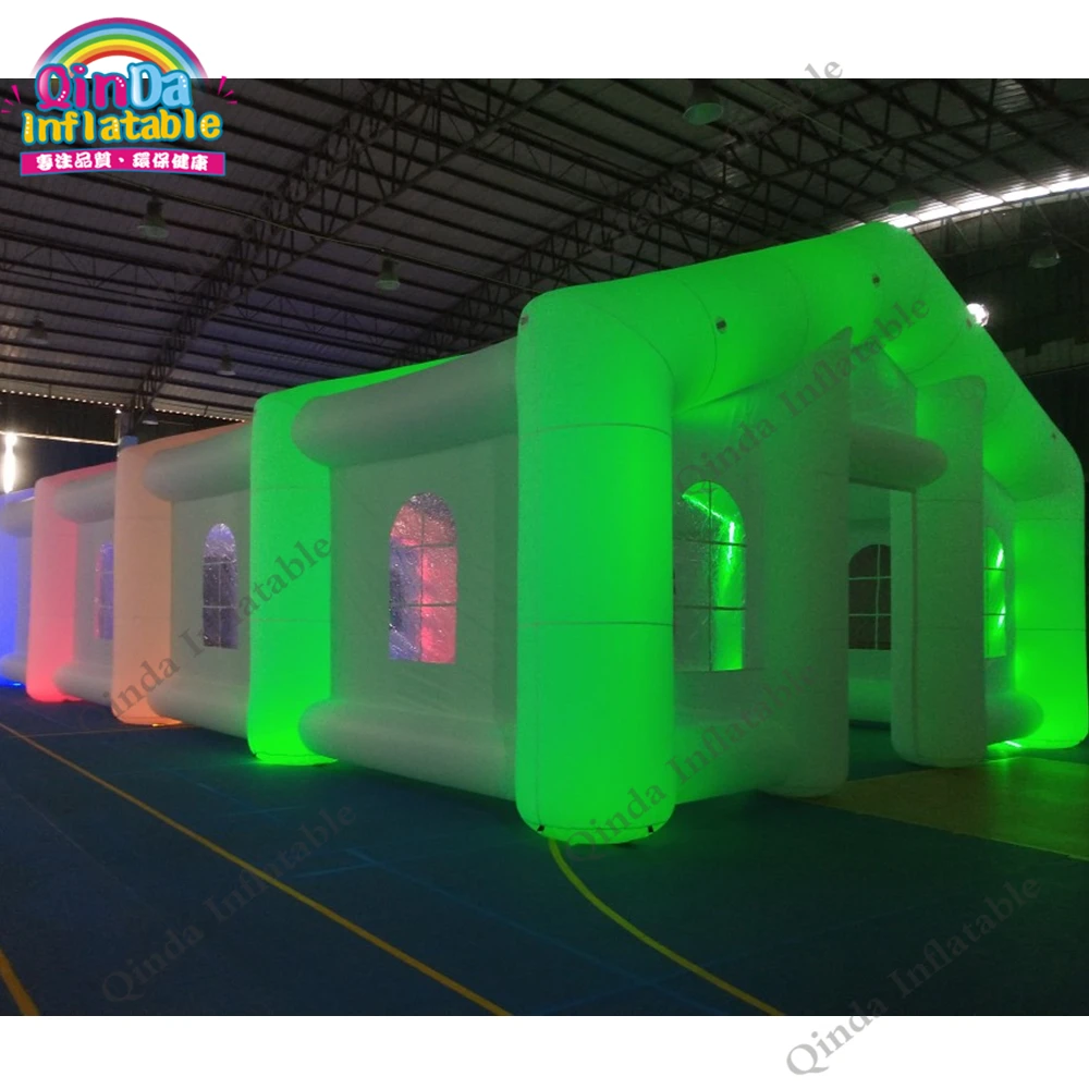 Outdoor Commercial Inflatable Cube Party Tent,duarble Customized Inflatable Oxford Cloth Tent With Led Light 5