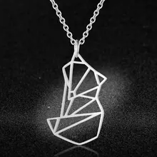 100% Reale In Acciaio Inox Hollow Volpe Collana Dei Monili di Personalità di Qualità Eccellente Stupefacente di Disegno Regalo Speciale(China)