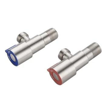 

1PC Stainless Steel Hot And Cold Water Triangle Valve Flow Control Valve Three-Way Valve G1/2 Thread Bathroom Angle Valve
