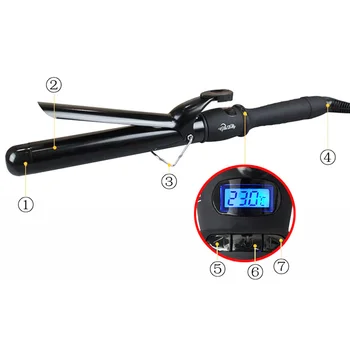 

Professional 38/32/28/25/22/19mm LCD Ceramic Curling Iron Temperature Adjustment Hair Curler Wand Curler Tools Styling Hair