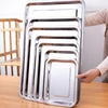 Stainless Steel Storage Metal Tray Rectangle Food Shallow Plates Serving Fruit Steaming Dish Tools Household Kitchen Accessories 1