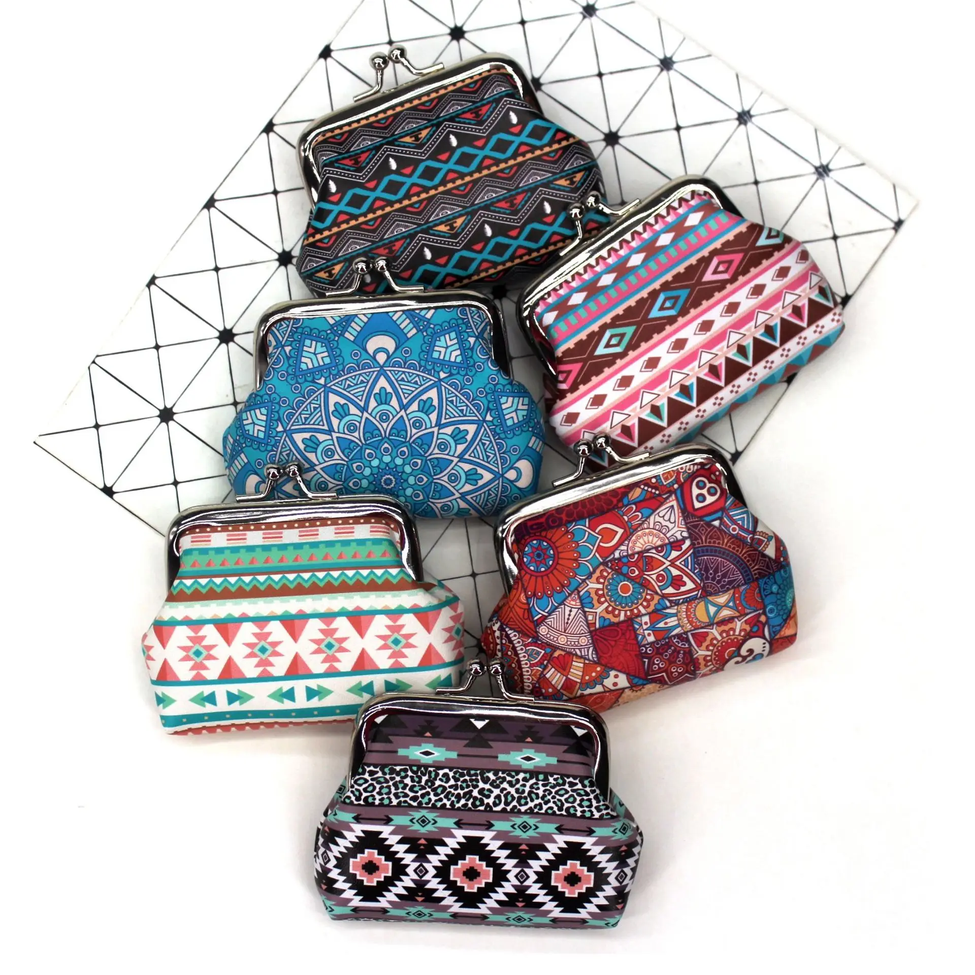 Women Coin Purses Cute Small Wallet Lady Vintage National wind Coin Wallets Hasp mini bag Girls Kawaii Clutch Change purse Pouch