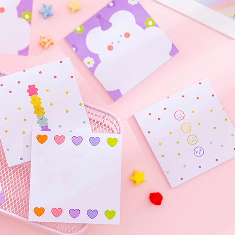 Lovely Cartoon Candy Bear Memo Pad Kawaii Stationery Diary DIY Sticky Notes Planner Notepad School Office Supply