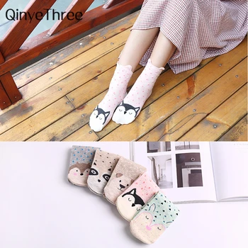 

Girls' Funny Cute Cartoon Animal 3D Eared Socks Bear Fox Hedgehog Panda Owl Lovely Mid Tube Socks for Summer Autumn Dropship