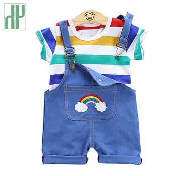 

Toddler Baby boys clothes T Shirt Cartoon Rainbow Shorts 2Pcs/Sets Kids Children Kids Clothing Fashion casual Suit 1 2 3 4 Years