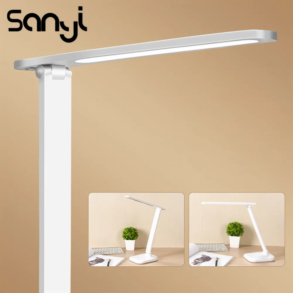 

Sanyi LED Folding Table Lamp Comfortable and Soft Light Bedroom Office Table Lamp USB Charging Port LED Desk Night Lamp