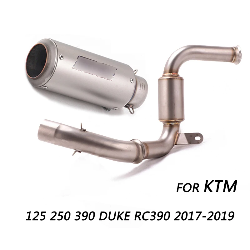 

Exhaust System for 2017-2019 KTM 125 250 390 Duke RC390 Motorcycle Header Mid 51 mm Exhaust Pipe Delete Replace Catalyst