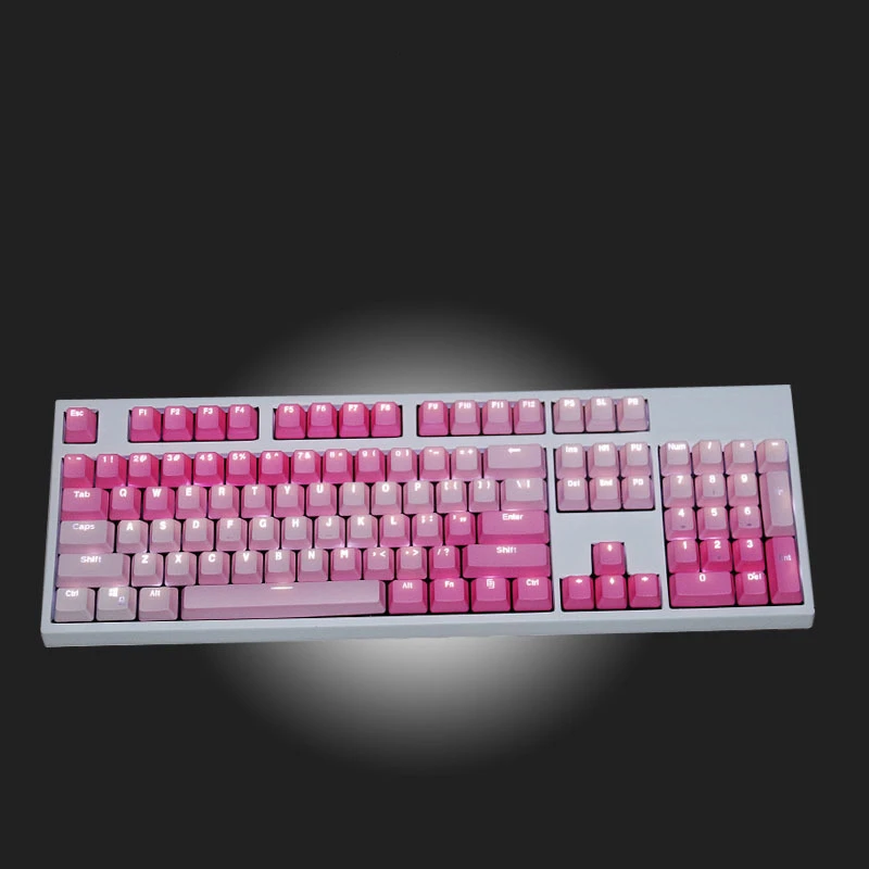 Arco-íris Gradiente Cores Teclado Mecânico Keycaps Pbt Ergonômico 104 Chaves Substituição Resistente a Óleo Tampões para Presente Menina