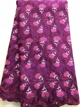 

5yard Swiss lace fabric 2020 latest heavy beaded embroidery African 100% cotton fabrics Swiss voile lace popular Dubai style