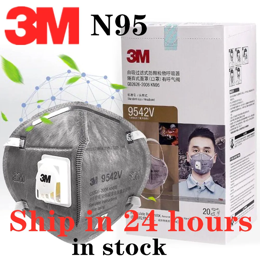 

Original 3M 9542V N95 Grey Safety Protective FFP2 Dust safe Masks Anti-PM 2.5 Sanitary Working Respirator With Filter Structure