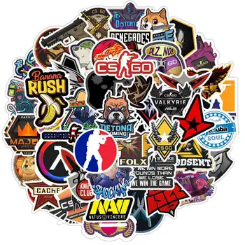 

50pcs Non-repeating CSGO Sticker SIMPLE RushB NAVI Astralis C9 G2 Removable Waterproof Luggage CSGO Stickers Stationery Supplies