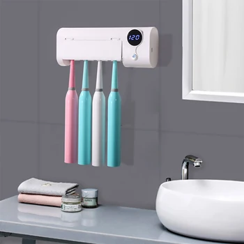 

UV Light Toothbrush Toothpaste Dispenser Sterilizer Wall Mounted Holder Rack Help to sterilize toothbrush Cleaning Machine
