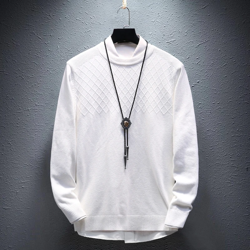 Autumn New Sweater Men Fashion Solid Color Casual Knit Sweaters Man Sweter Clothes Wild Loose Long-sleeved Pullover Men M-3XL Autumn New Sweater Men Fashion Solid Color Casual Knit Sweaters Man Sweter Clothes Wild Loose Long-sleeved Pullover Men M-3XL