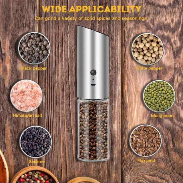 Salt Pepper Electric Rechargeable Grinders  Automatic Salt Pepper Grinder  - 1/2pcs - Aliexpress