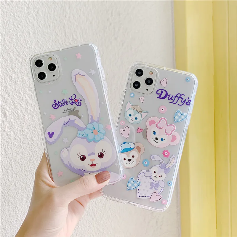 Милый мультфильм Duffy медведь балет кролик прозрачный мягкий силиконовый чехол для телефона для iphone 7 8 plus X XR XS MAX 11 Pro MAX couqe