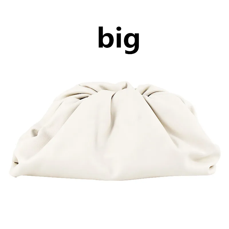 white big Дневной клатч, вечерние сумочки, женская большая сумка с рюшами, кожаная сумочка, летняя сумка, белая, черная, зеленая - Цвет: white big