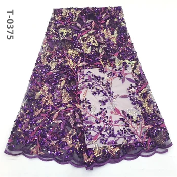 

African French Tulle Lace Fabrics 2020 High Quality Lace Nigerian Sequins Embroidery French Mesh Lace Fabrics