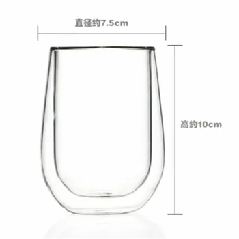 

Double-layer glass insulation transparent tea cup creative water cup heat-resistant coffee cup milk glass red wine glass gl42