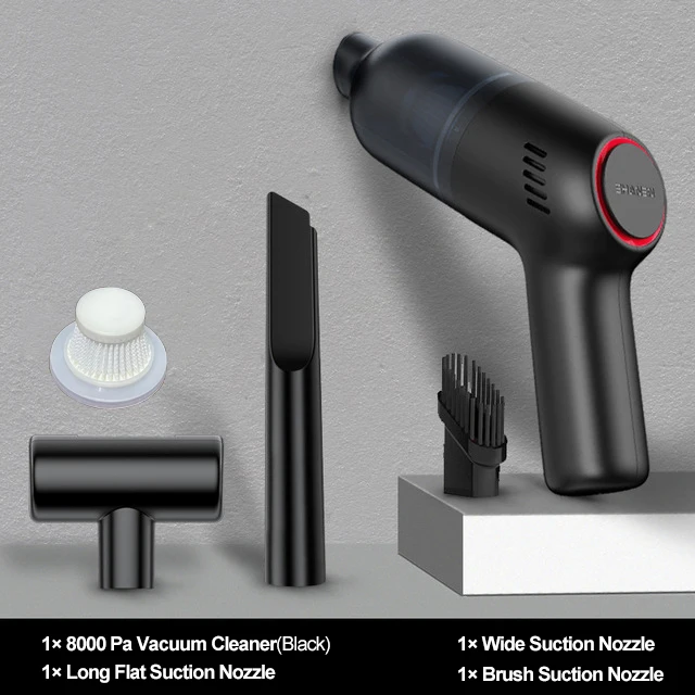 thumbnail image 1 of Aspiradora portátil inalámbrica para coche, aspiradora de mano para coche, 8000 PA, 120 W, alta succión para limpieza en seco y húmedo, mini aspiradora inalámbrica, 1 of 5